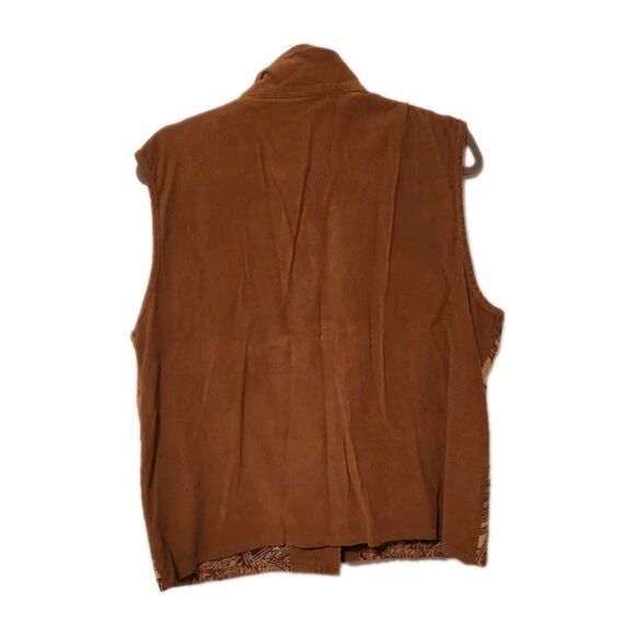 VINTAGE COMPANY COLLECTION XL Brown Safari Postcard Vest Grandpa Animal Art - Picture 7 of 7